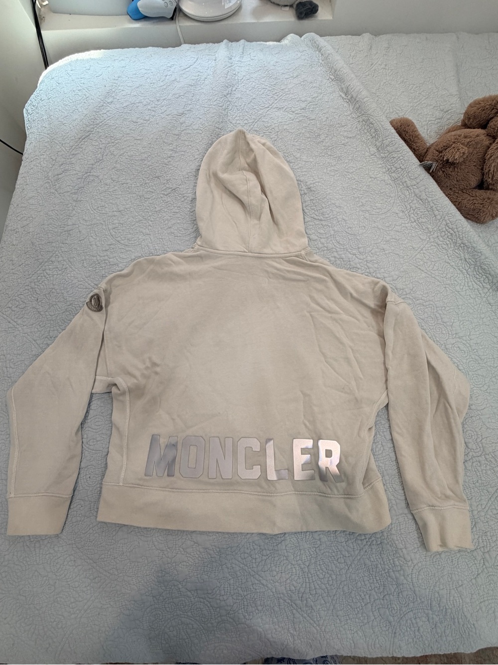 Moncler off white Hooded Jacket with Logo